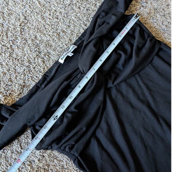 Reformation Black Vida Jersey Knit Off-shoulder Mini Dress, size M - Picture 6 of 9